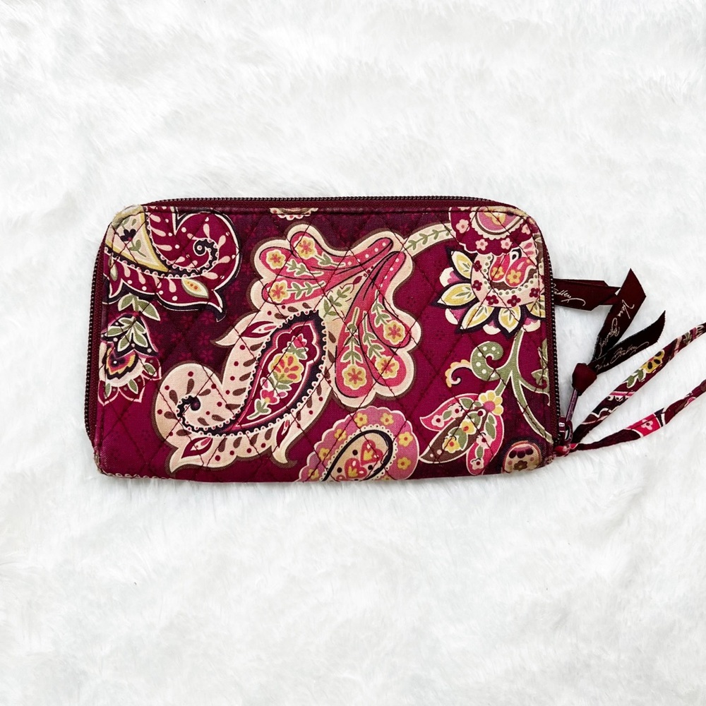 Vera Bradley Paisley Wallet Clutch in Burgundy